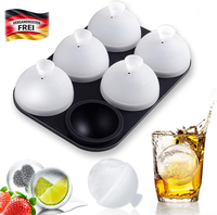 EiswüRfelform Kugel Silikon 6Er, Bpa-Frei, Auslaufsicher, SpüLmaschinenfest