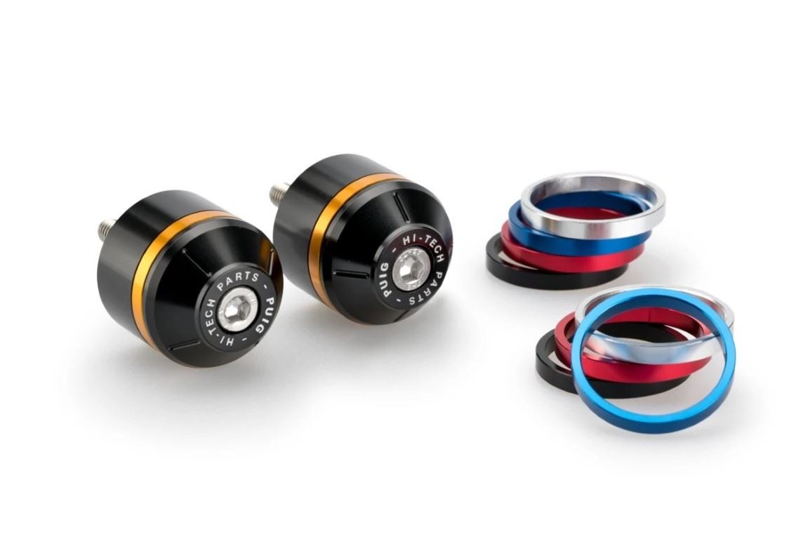 Puig Black Short Bar End Weights With Coloured Rim Ducati Monster 937 Plus 21-25