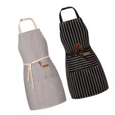 2 Pack Adjustable Bib Apron with 2 Pockets Chef Cooking Kitchen Restaurant Ap...