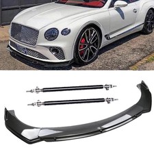 For Bentley Continental Carbon Fiber Front Bumper Lip Splitter Spoiler Strut