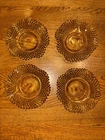 5 Vintage Amber Depression Era Indiana / Federal Glass Scalloped Candy Dish