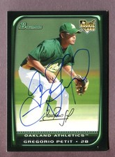 2008 Bowman Draft #BDP54 Gregorio Petit RC Autographed Signed Oakland Athletics