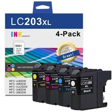 4PK LC203 LC203XL Ink Combo For Brother MFC-J480DW MFC-J880DW MFC-J885DW LC201