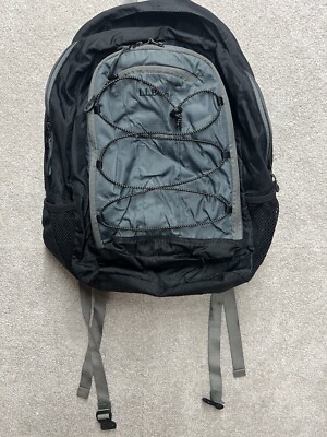 L.L. Bean Black Backpack Elastic Crisscross Front Clean Large Capacity 19 
