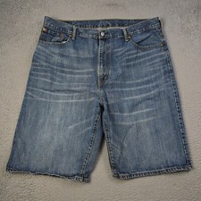 Levi's 569 Jean shorts mens 42 Blue Denim Distressed Baggy Retro Outdoors Loose