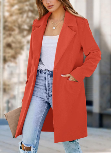 Women'S 2025 Spring Fall Long Blazer Jackets Long Sleeve Lapel Pockets Loose Fit - Picture 7 of 8