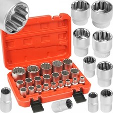 Set Bussole 1/2” 21pz CrV Chiavi a Bussola 12 Angoli 8-36mm Professionali