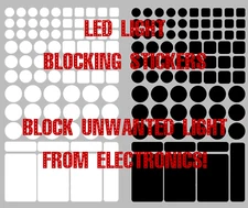 LED Light Blocking Blackout Stickers for Electronic LEDs 2 Sheets MADE IN USA