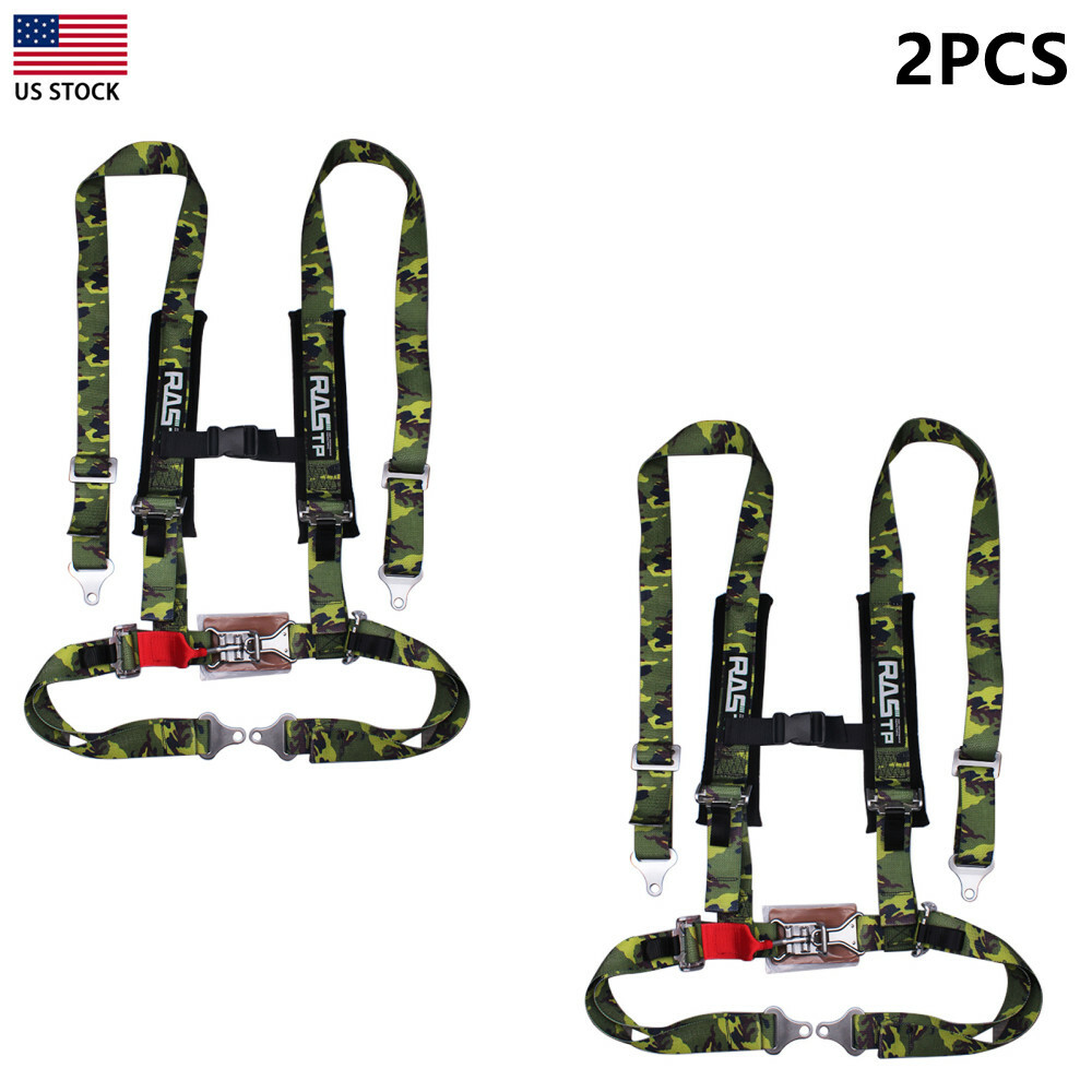 2-Pack Red 3" 4-Point Camlock Racing Harness For UTV / ATV / Off-Road (Quick Release)