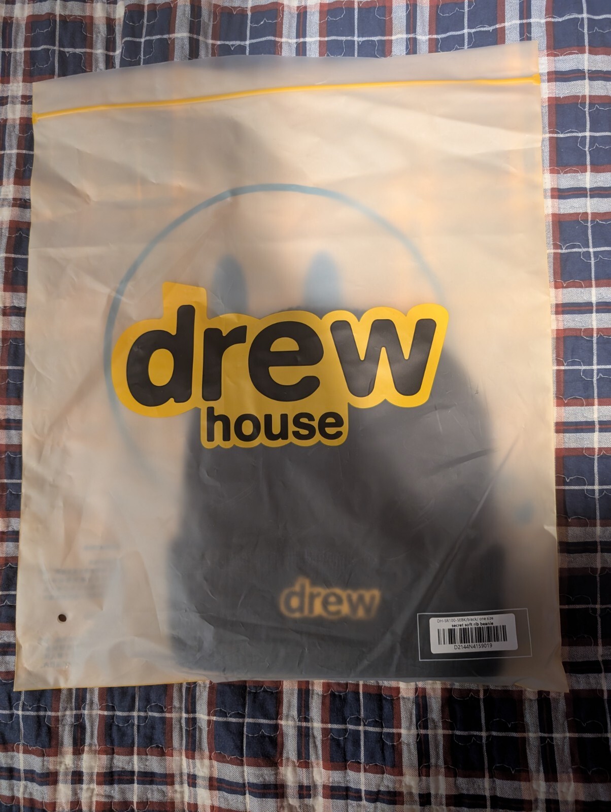 Drew House Secret Soft Rib Beanie Hat Black One Size 100% Acrylic NWOT J4-130