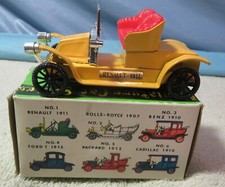 T-N Vintage 1960s 1:40 Scale Japan Tin Plastic 1911 Renault Car in Box