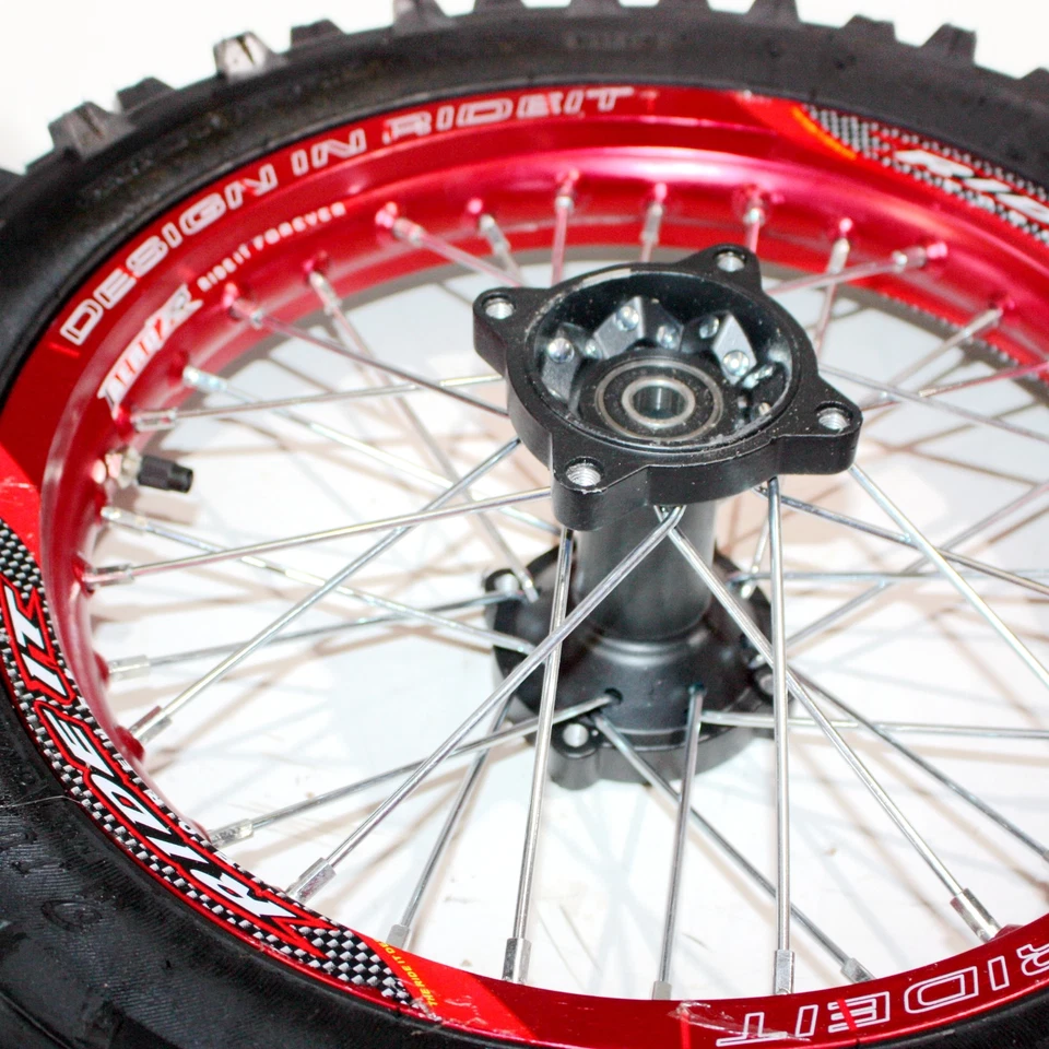 RED 90/100- 14 14" Inch Rear Alloy Wheel Rim Tyre Tire PIT Bigfoot Dirt Bike ATV - Image 2 of 4