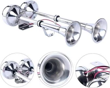 12V 125db Stainless Steel Dual Trumpet Horn Electric Horn for Boats/RV/Trucks