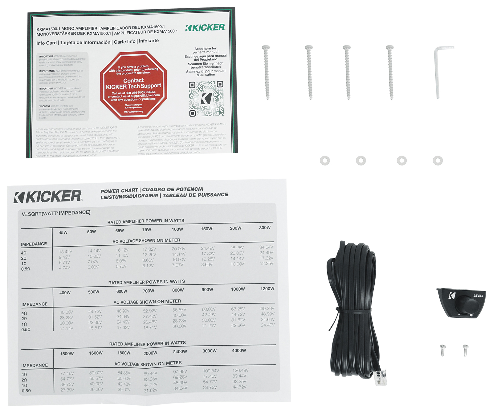 Морской моноусилитель Kicker 51KXMA15001 мощностью 1500 Вт Sub Amp класса D KXMA15001
