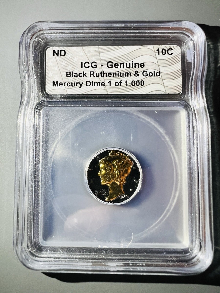 LIMITED-EDITION 1 of 1000* 1942 Mercury Dime 10C Black Ruthenium