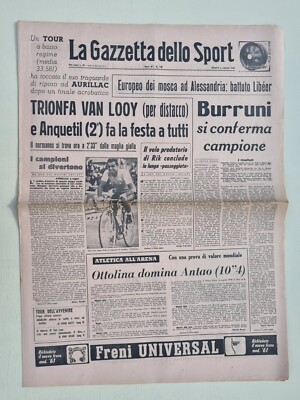GAZZETTA DELLO SPORT 6. Juli 1963 RIK VAN LOOY - BURRUNI WELTMEISTER