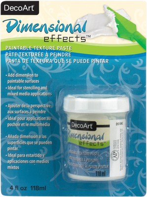 Deco Art DS109C10 Dimensional Effects Texture Paste 4oz Carded-White (3Pk)
