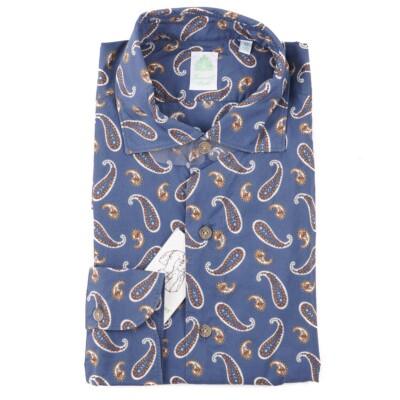 finamore dress shirts Finamore - Blue and Navy Stripe Dress Shirt