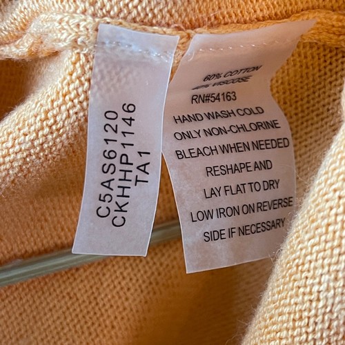 Calvin Klein Womens Size L Full Zip Long Sleeve Sweater Tangerine Orange Career - Picture 4 of 14