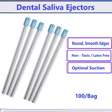 1000/Case Saliva Ejectors Ejector WHITE/BLUE Dental Suction Tips Disposable