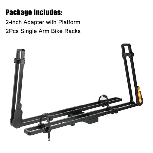 TOOENJOY 2" Receiver Pop-up Pin Hitch Mount Platform w/Two Foldable Bike Racks - Picture 32 of 41