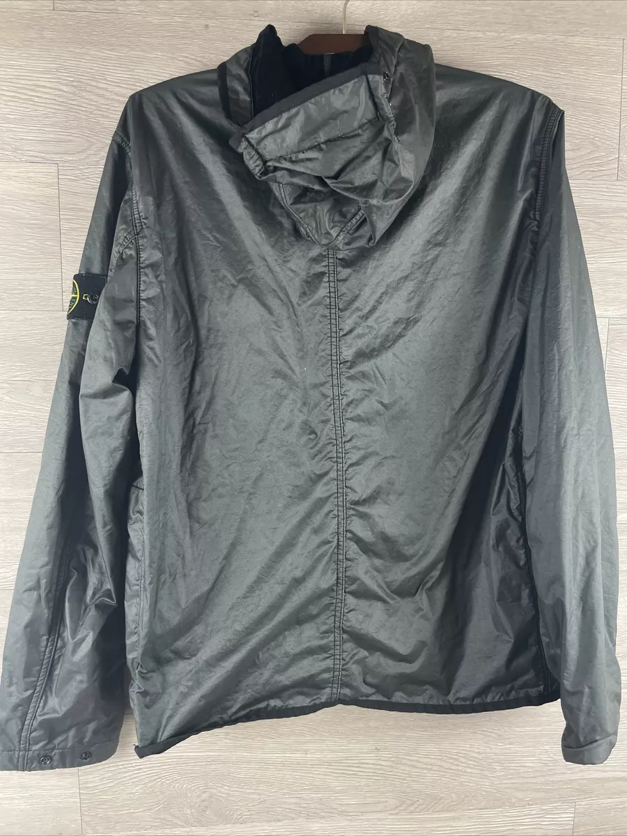 Stone Island Lamy Flock Jacket Size Medium Black Gray Nylon Coat