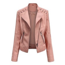Women's Leather Jackets Women's Short Jackets Slim Thin Leather Jackets Ladies M