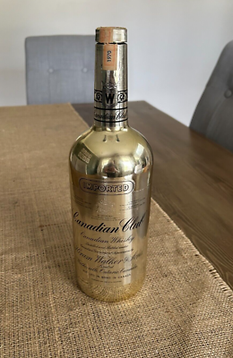 Vintage 1970 1976 Canadian Club Whiskey Gold Bottle Olympics