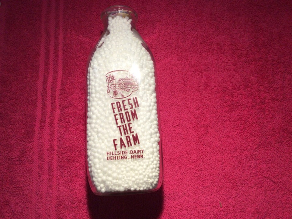 Hillside Dairy Farm Quart Milk Bottle Uehling Nebraska eBay