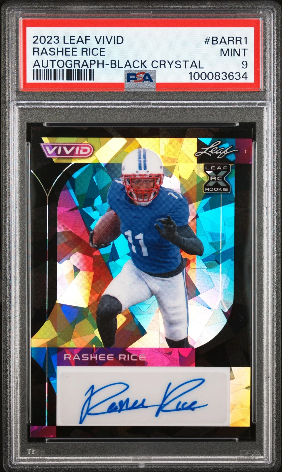 Rashee Rice Leaf Vivid Autographs #BARR1 Black Crystal
