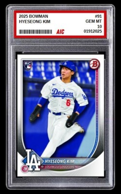 2025 Hyeseong Kim Bowman Rookie Card #91 MINT Graded 10 | eBay