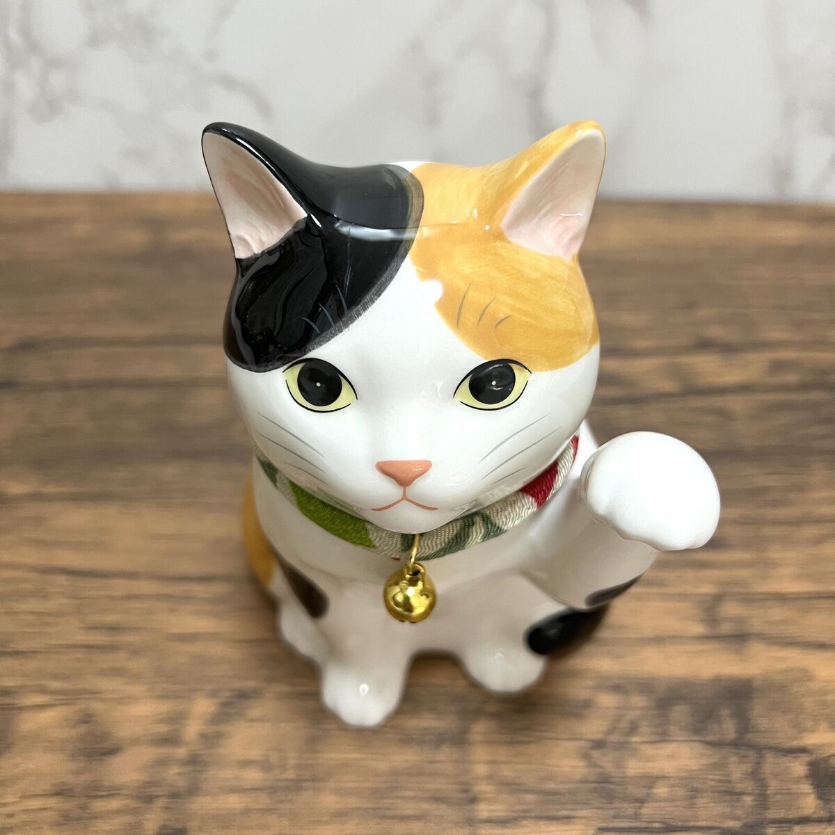 Maneki Neko Beckoning Lucky Cat Yakushigama Pottery Calico Maneki Neko Beckoning Lucky Cat Yakushigama Pottery Calico