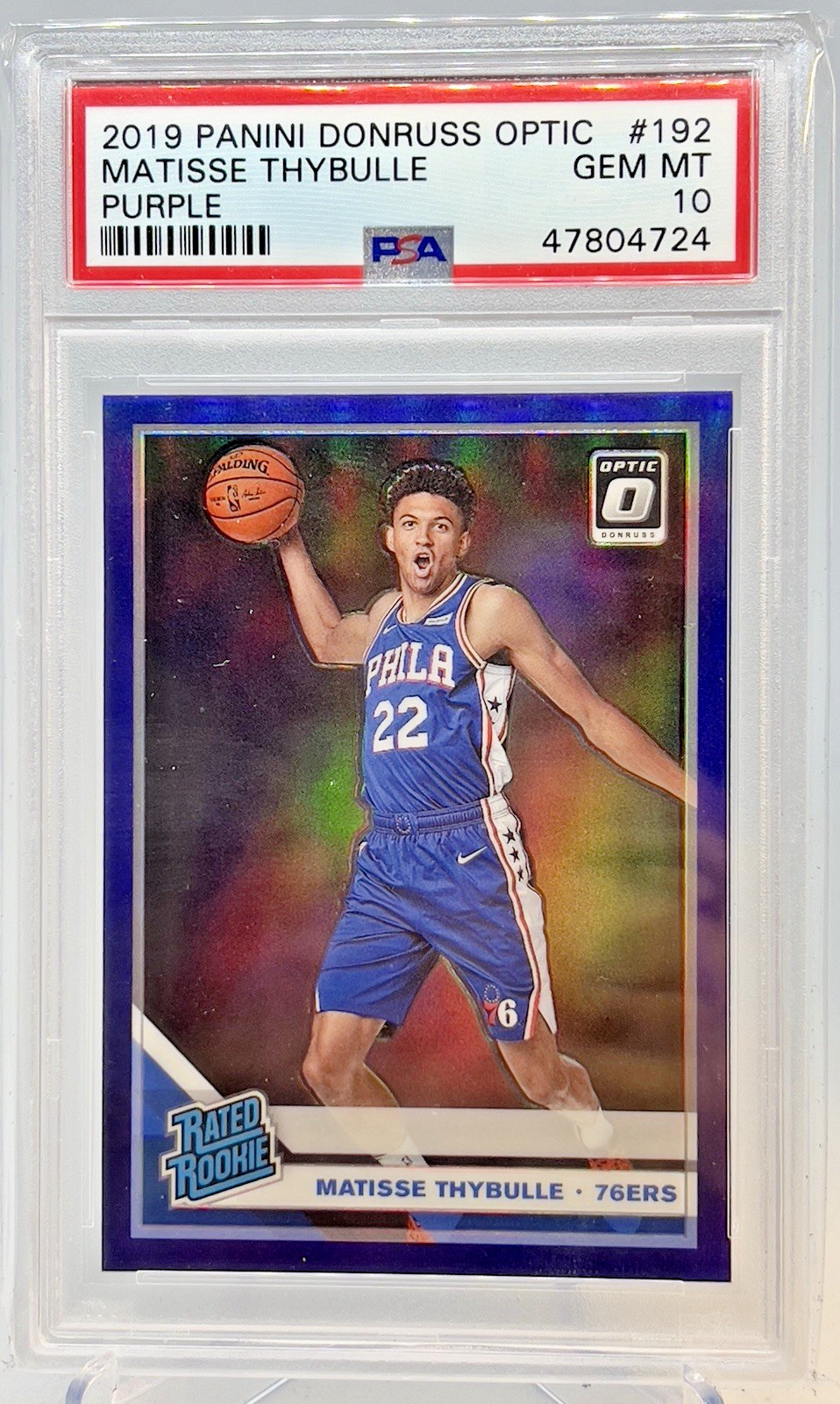 2019 Donruss Optic Purple Holo Prizm Matisse Thybulle Rookie RC #192 PSA 10