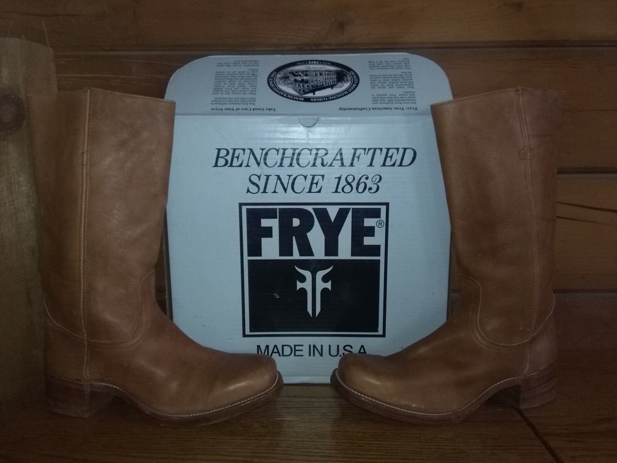 【希少】USA製　FRYE　29cm 11D ヴィンテージ　ウエスタンブーツ Vintage 70s Men's FRYE Campus Boots 2955 Black Label Cognac Brown
