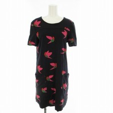 MARC by MARC JACOBS Knee-length bird print short-sleeve dress, XS, navy