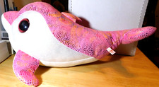 Ty Beanie Boos "SPARKLES" Pink Dolphin Plush Boo Glitter Eyes 10 x 23 x 14 1/2