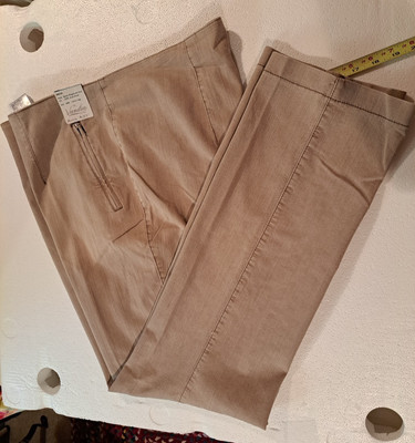 Vanilia Becky Mud Stone Light Ring Denim Pants 48 N US 16 Zip Pockets NWT
