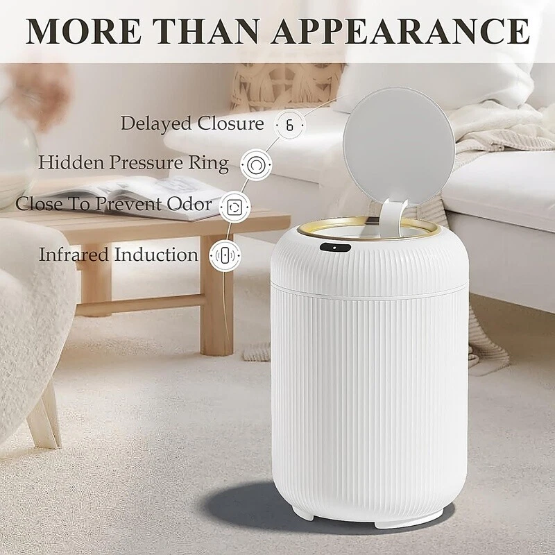 Automatic Motion Sensor Trash Can 3 Gal Touchless Waste Bin Bathroom Kitchen New - Image 2 of 4