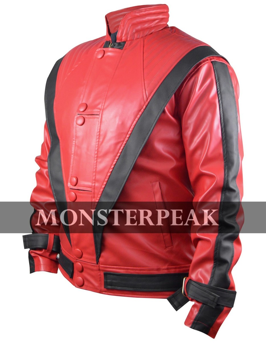 MJ Thriller Jacket , FAUX Leather , Red , Michael Jackson costume