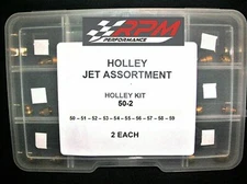 Holley Carburetor Gas Main JETS ASSORTMENT KIT 50-59 1/4-32 2 EACH 20 PACK 50-2