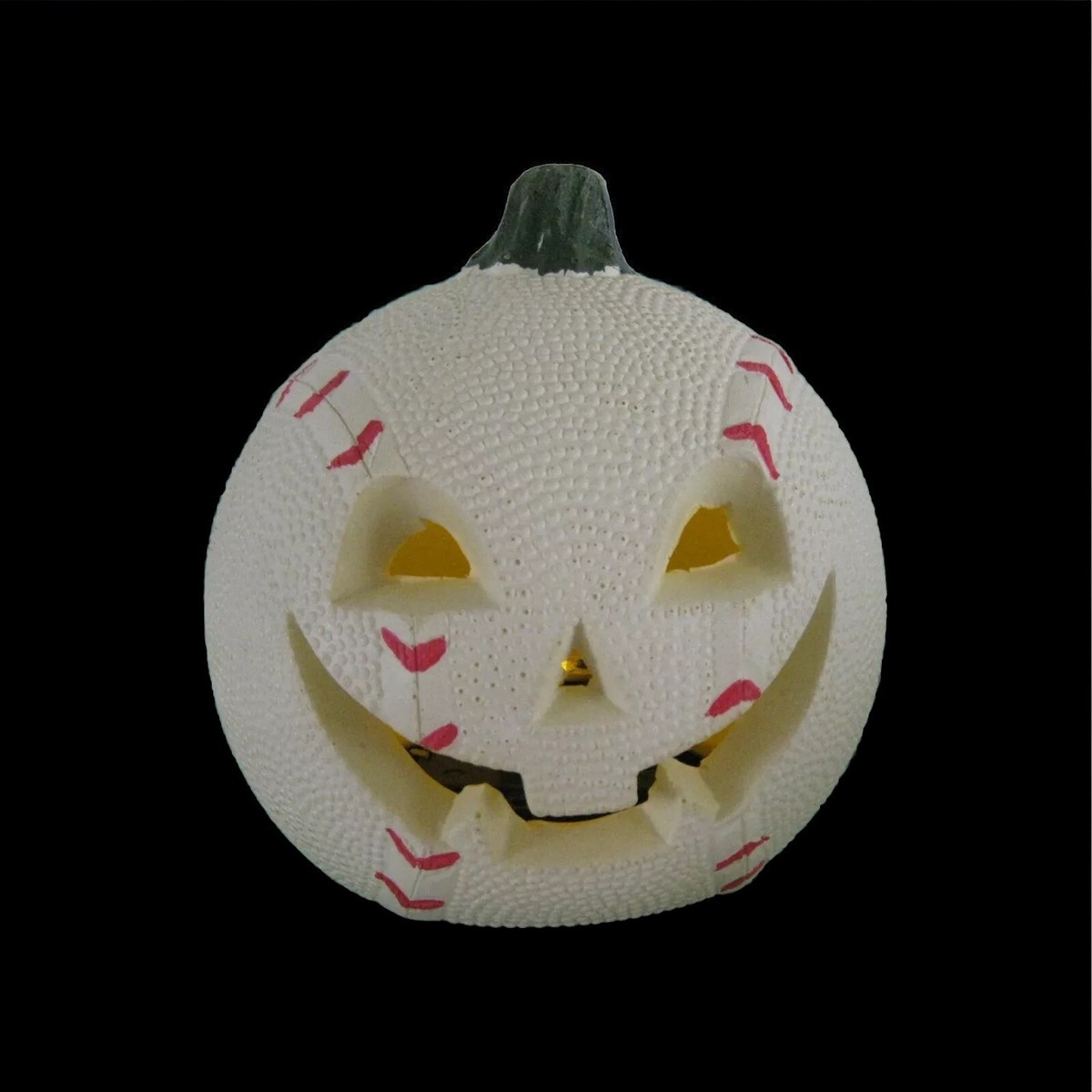 Vintage Baseball Pumpkin Jack O Lantern Halloween Blow Mold Foam