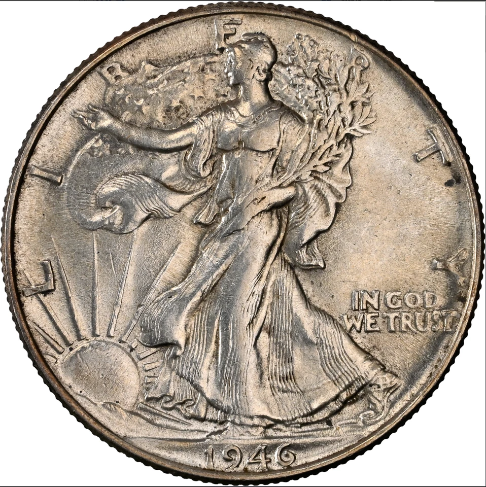 1946 NGC AU58 Doubled Die Reverse 🔴 Walking Liberty Half Dollar ✅ ✅ Key DDR 50C - Image 3 of 4
