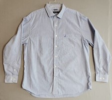 Nautica Shirt Men's XL Collared Long Sleeve Wrinkle Resistant Button Down