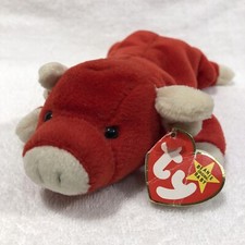 TY Beanie Babies Snort The Bull 4002 Plush Stuffed Animal Baby 1995 Retired