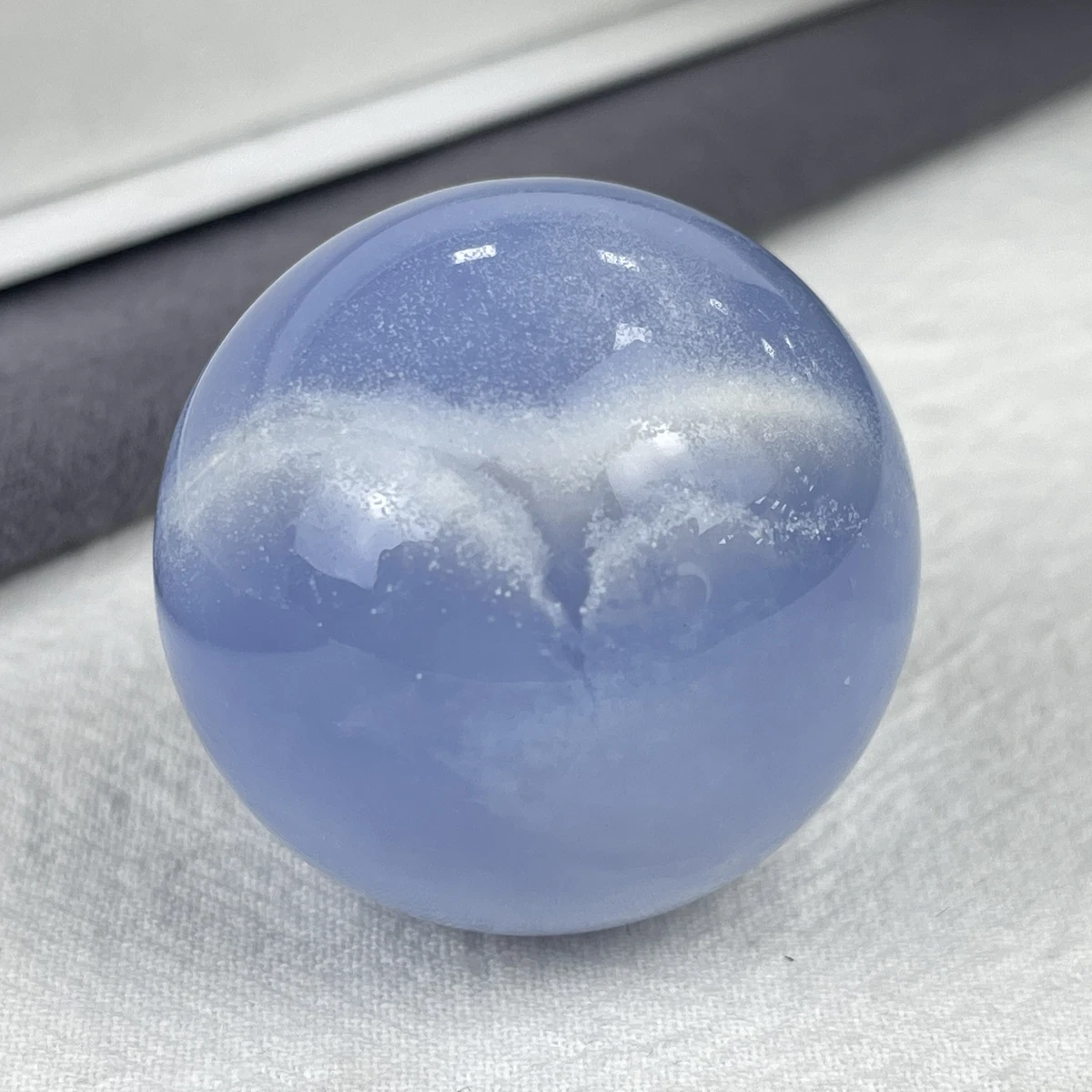 40mm A Blue Chalcedony Sphere Reki Healing Blue Agate Crystal