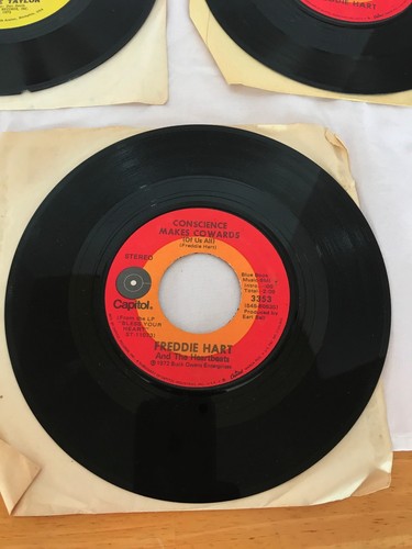 Vintage Vinyl Records 45's-Freddie Hart, Brenda Lee, Johnnie Taylor, Ron Collins - Imagen 7 de 12