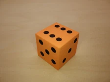 Single Foam 25mm D6 Die - Orange - RPG Tool Tabletop Roleplay Games Supply CCG