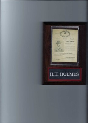 H.H. HOLMES WANTED POSTER PLAQUE KILLER CRIME CON ARTIST
