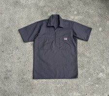Ben Davis Half Zip Work Shirt Small Black Short Sleeve Made in USA Vintage Style
