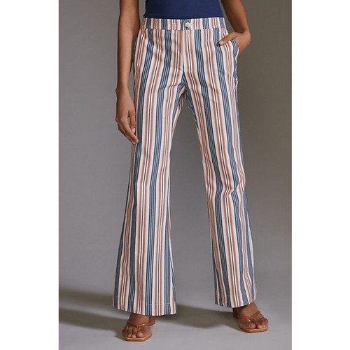 NEU Anthropologie Damengröße 12 niedrig geschnitten gestreift Schlaghose Boho modern neu mit Etikett - Bild 1 von 10